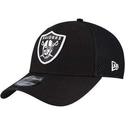 NWT Authentic NFL  Raiders Sideline Neo Black & White New Era 39Thirty Flex Hat