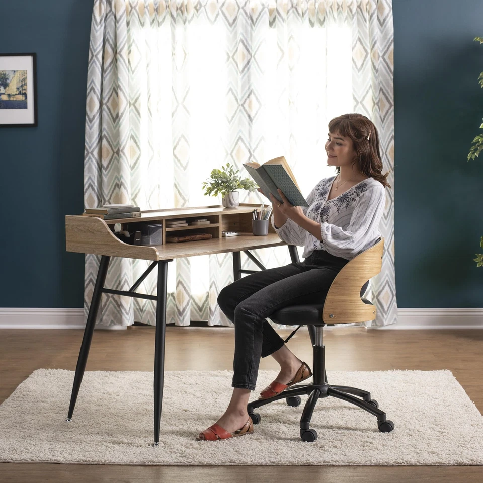 Calico Designs Le Woodford 45” de ancho moderno, secretaria, escritorio, escritorio con bajo... Foto 2 de 4