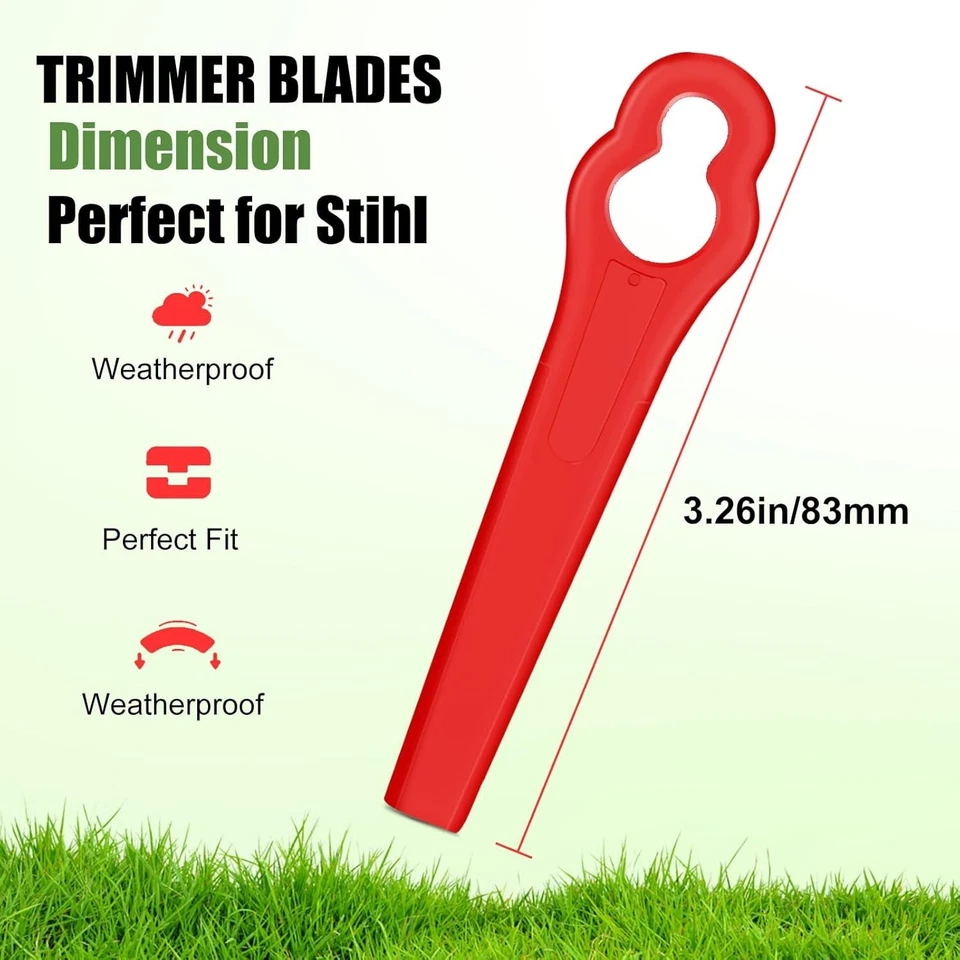 Repuesto de cuchillas de plástico de 100 piezas para STIHL Polycut 2-2 Polycut 3-2 FSA 45 FSA 5 Foto 2 de 4