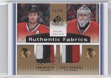 2013 SP Game Used Edition 13/25 Corey Crawford Duncan Keith Dual Patch HOF 0v1