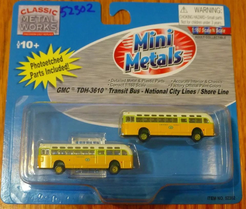 2 Pack Mini-Metals 52302-GMC Transit Bus National City Shore Line 1:160 N Scale - Image 2 of 2