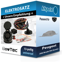 für Peugeot 206 Break SW 07.2002-05.2007 Towtec E-Satz 13Polig Universell NEU
