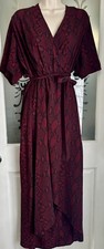 New Look Curves wine colour Faux Wrap animal print Dress Size 22