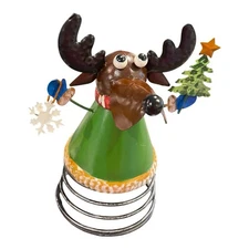 Metal Reindeer W/ Coil Spring Christmas Holiday Decor 12”