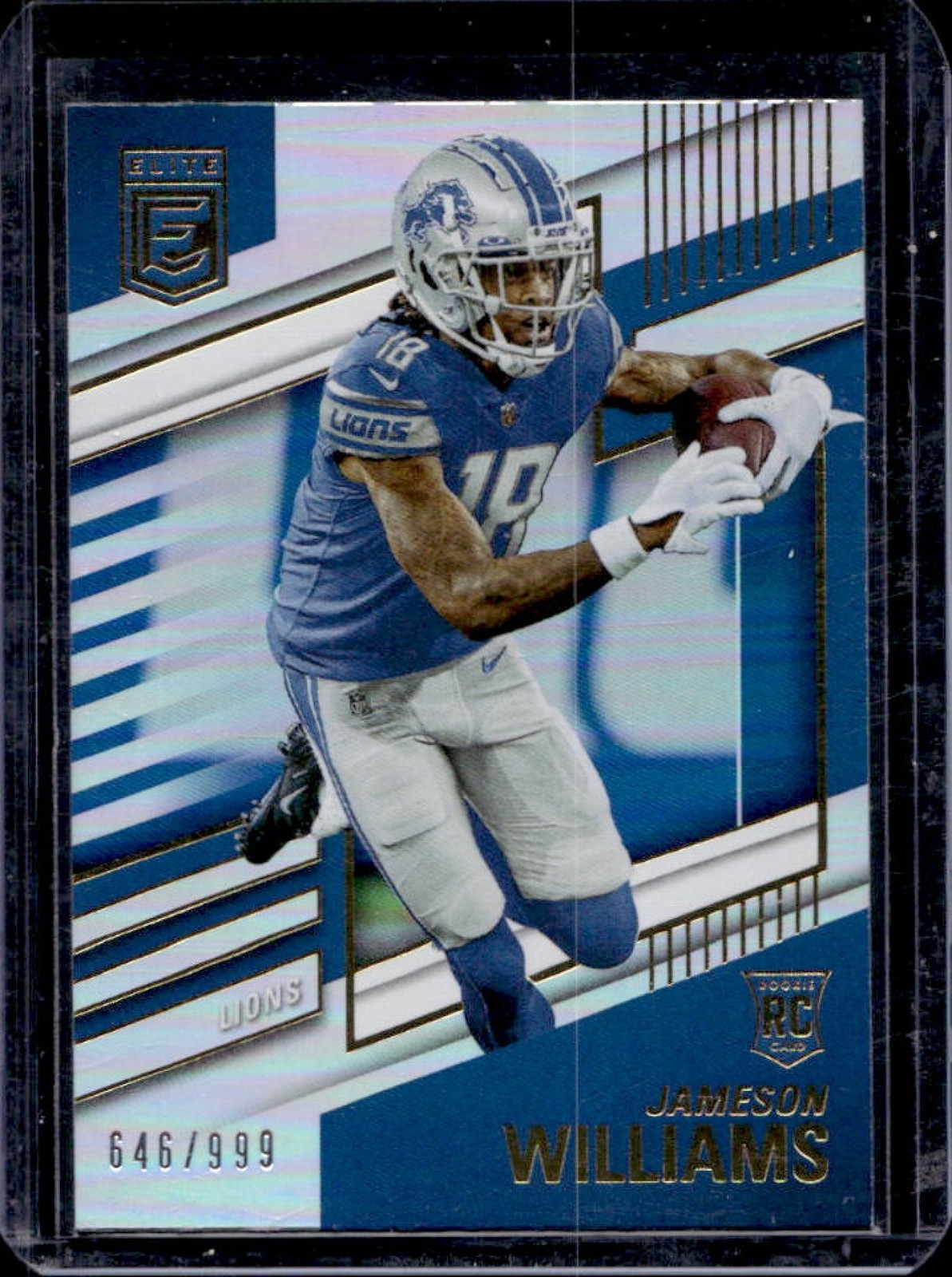 2022 Donruss Elite Jameson Williams RC Rookie #646/999 Lions