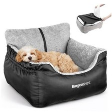 Dog Car Seat for Dogs, Soft Pet Car Travel Home Bed Under 25 lbs, Small Black