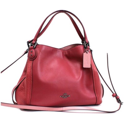 COACH Intrecciato Leather 2way Bag Pink COACH Vintage Leather 