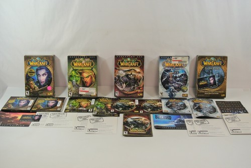 World of Warcraft Lot of 5 Computer Games & Cards Burning Mists Wrath Win Mac EX - Afbeelding 1 van 12