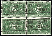 US Stamps # JQ5 Parcel Post Used XF Block Of 4