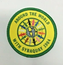 PATCH GSA Girl Scouts Around the World With Sybaquay 1984 Earth Green Yellow