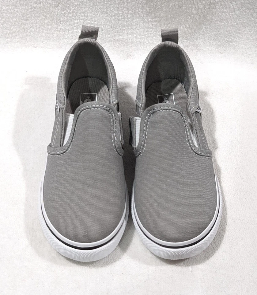 Vans Niños Pequeños Asher V Cuadros Pared Lateral Llovizna Gris Zapatos de Skate-6/7/8/9/10 Foto 3 de 4