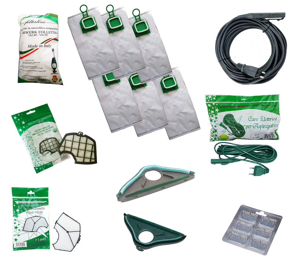 SACCHETTI FOLLETTO VK140 VK150 CAVO FILTRO SOTTO SPAZZOLA PROFUMI NO ORIGINAL