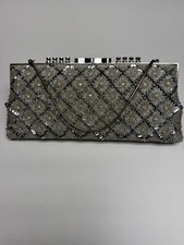 Vintage clear glass bead pocketbook/purse never used.