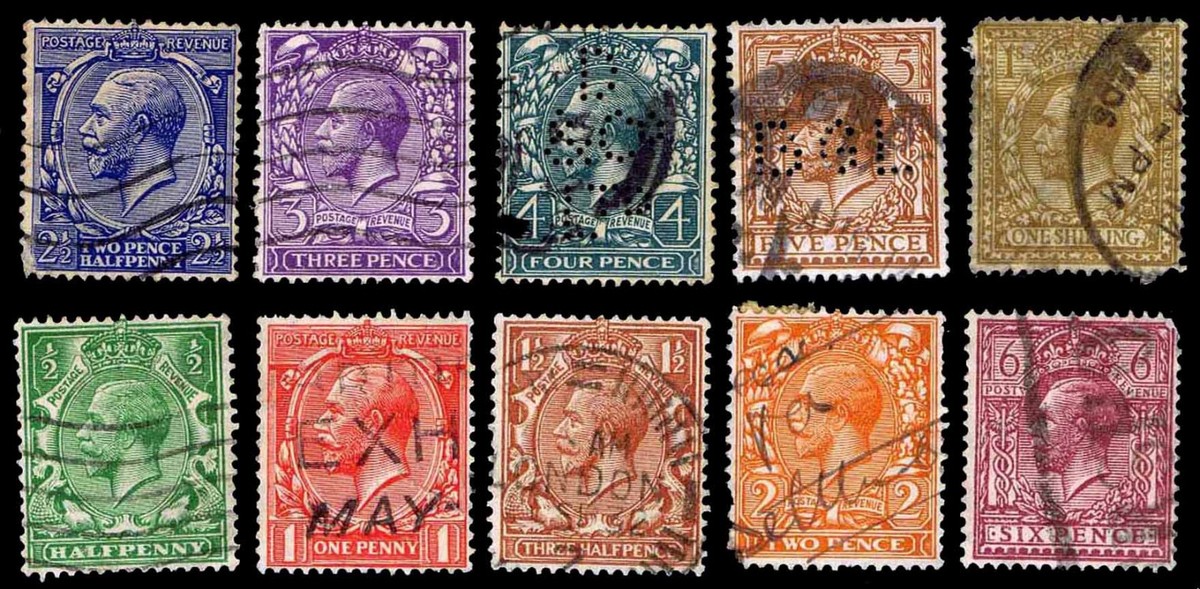 1912-24 GREAT BRITAIN KING GEORGE V - USED - F/VF+ - CV$26.20