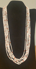 New/Vintage 8-strand Shell/Coral Heishi Necklace; Lita Cheykaychi, Santo Domingo
