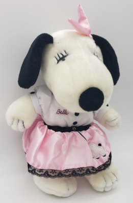 Vintage Peanuts Snoopy Belle Sister Puppy Dog Pink Poodle Skirt