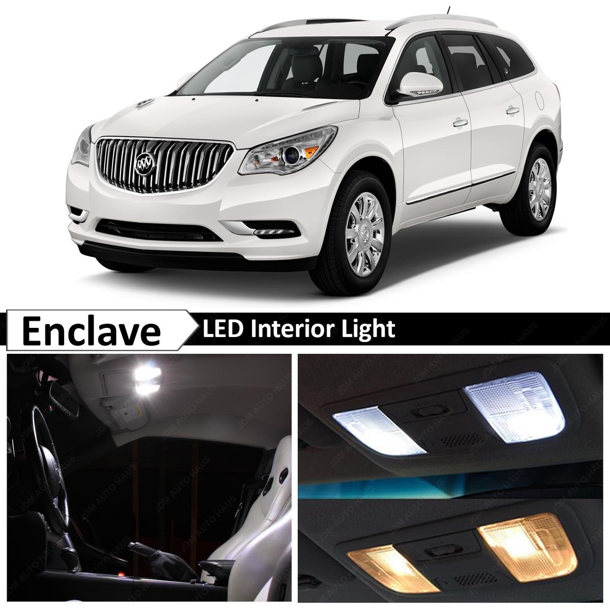 Kit 8 Luces LED Interiores Blancas 6000K Para Buick Enclave 2008-2015 - JDMAUTOHAUS
