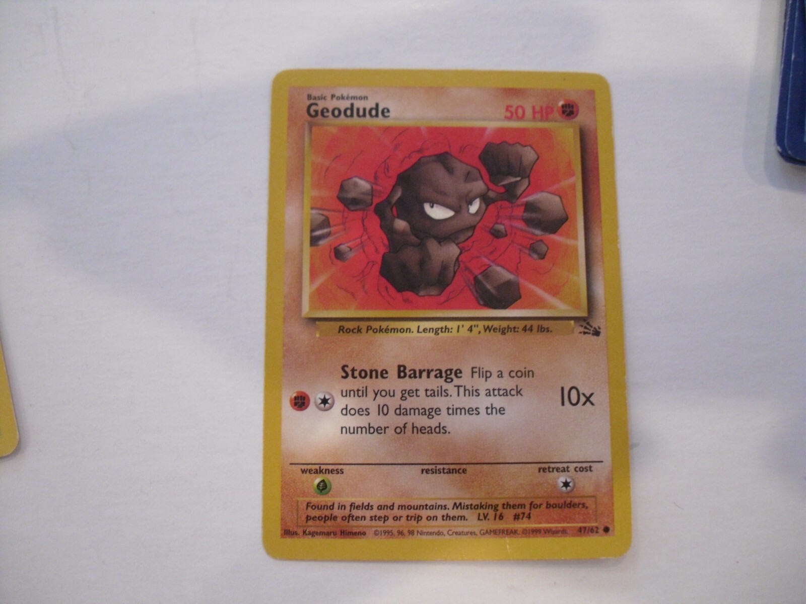 GEODUDE - 47/62 - Fossil - Pokemon Card -