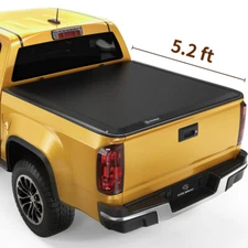 5.2FT Bed Soft Roll Up Tonneau Cover for 15-26 Chevy Colorado /GMC Canyon w/Lamp