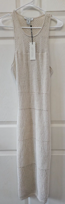 rachel zoe crochet dress NEW RACHEL ZOE Yellow Crochet Mini Dress Size XS SCOOPED BACK GOLD FLECKS