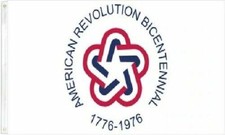 3X5 AMERICAN BICENTENNIAL 1776-1976 WHITE USA FLAG 100D BANNER GROMMETS