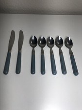 WF Washington Forge Mardi Gras Stainless Steel Flatware Set 7 Piece Light Blue