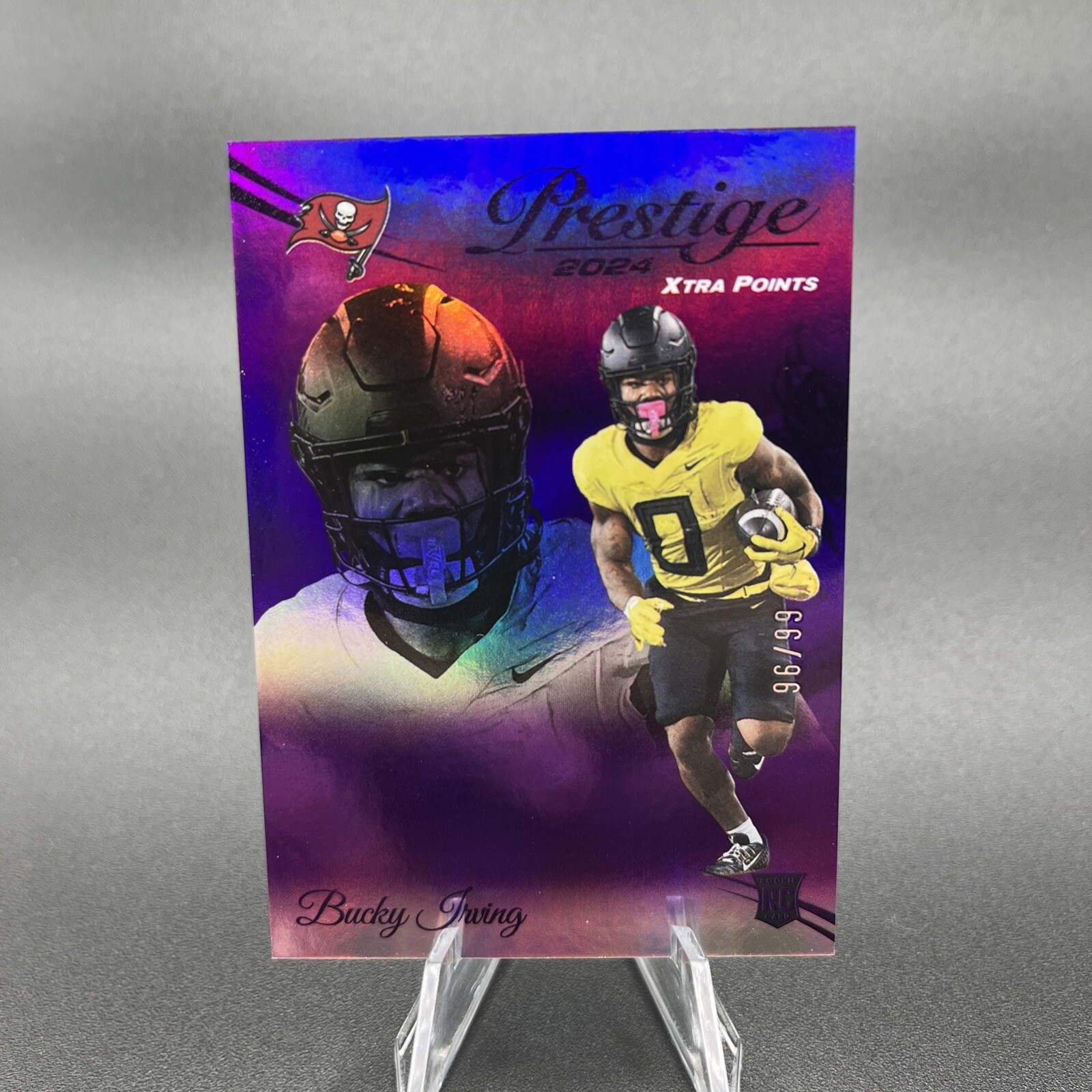 2024 Bucky Irving #379 Panini Prestige Purple Premium 96/99 RC Buccaneers