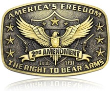 WESTERN BELT BUCKLE 2ND. AMENDMENT AMERICAN FREEDOM MEN/WOMEN