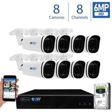 8 Channel NVR 8 X 6MP PoE IP Outdoor Varifocal Microphone Security Camera System