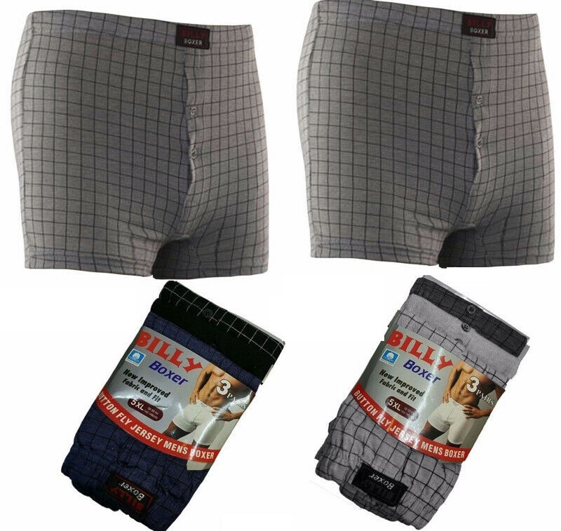★BADBLOOD★ Vintage Billy Check Boxer Shorts Black w-srt25- Mens Billy/Classic Boxer Cotton Boxer Shorts All Sizes S