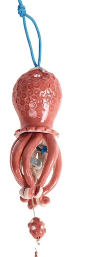 Octopus Ceramic Wind Chime By Blue Sky Clayworks 32” Hanging