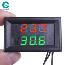 Dual LED Display Digital Thermometer Waterproof Temperature Sensor NTC Probe