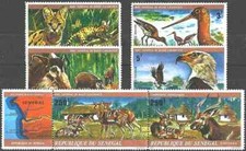 Timbres Animaux Mammifères Oiseaux Sénégal 424/429 * (59452CQ) - cote : 16 €