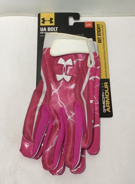 under armour pink receiver gloves