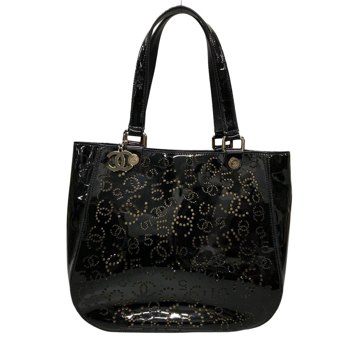 Auth CHANEL No. 5 A31334 Black Patent Leather Tote Bag | eBay