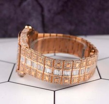 Cartier Santos 18k Rose Gold Baguette 39.8mm Iced 30ct Genuine Diamonds 4071 4