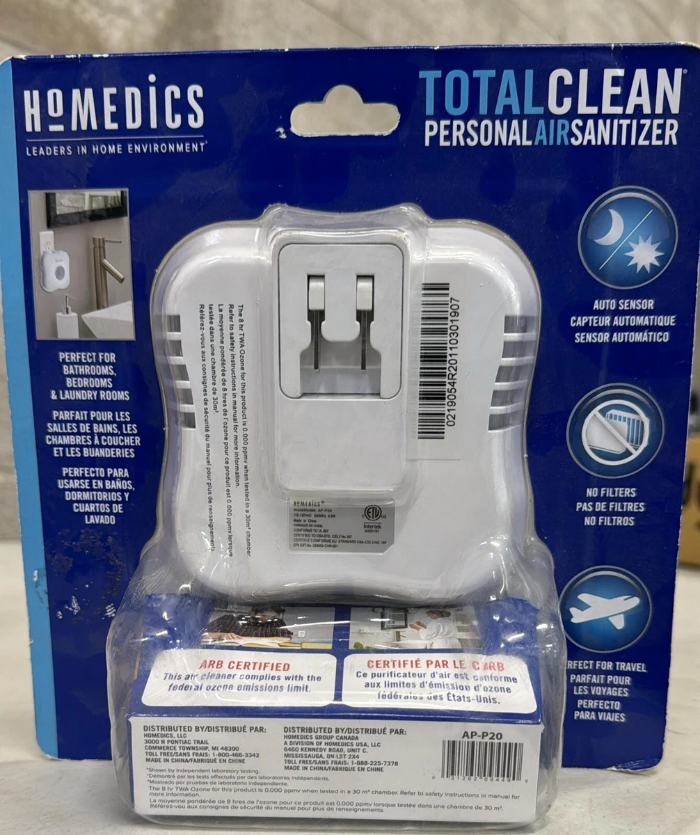 Homedics totalclean uv personal air sanitizer manual online