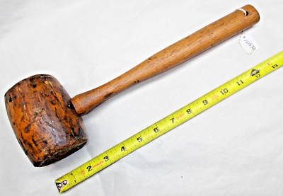 Mallet, Woodworkers, Carvers Vtg Mallet, Weighs 14.4 oz. 2-61/64'' Diam. 13-7/8''
