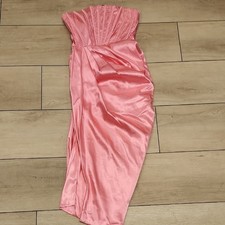 Fashion Nova Strapless Pink Dress W/ Ruching Size MED