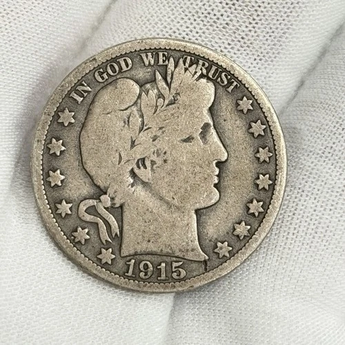 1915-S Barber Half 1/2 Dollar 50c 90% Silver San Francisco Early Halves US Coin