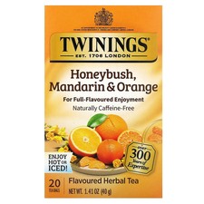 Flavored Herbal Tea, Honeybush, Mandarin Orange, Caffeine Free, 20 Tea Bags,
