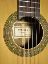 1970 Ventura Bruno Model 1586 Japanese Classical Acoustic Guitar w/ Case