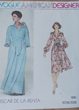 Rare Elegant Timeless Sz 12 Oscar De La Renta Dress /VOGUE 1281