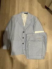 Polo Ralph Lauren Cotton Light Blue Stripe Summer Suit 38R, 34x30