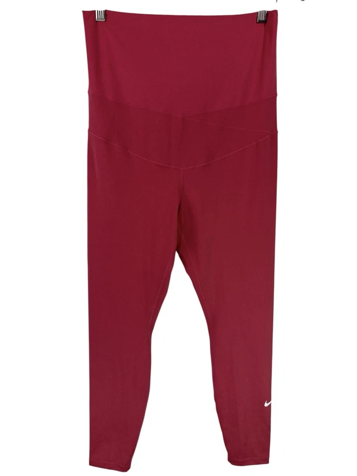NWT Nike One Women High-Waisted Leggings (Maternity) Sz L  Pink DH1587-622 - Image 2 of 4