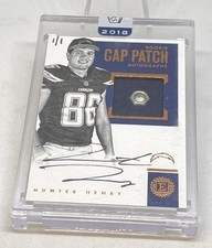2016 ENCASED HUNTER HENRY RC ROOKIE HARD AUTO CAP PATCH RC 1/1 COLLECTION