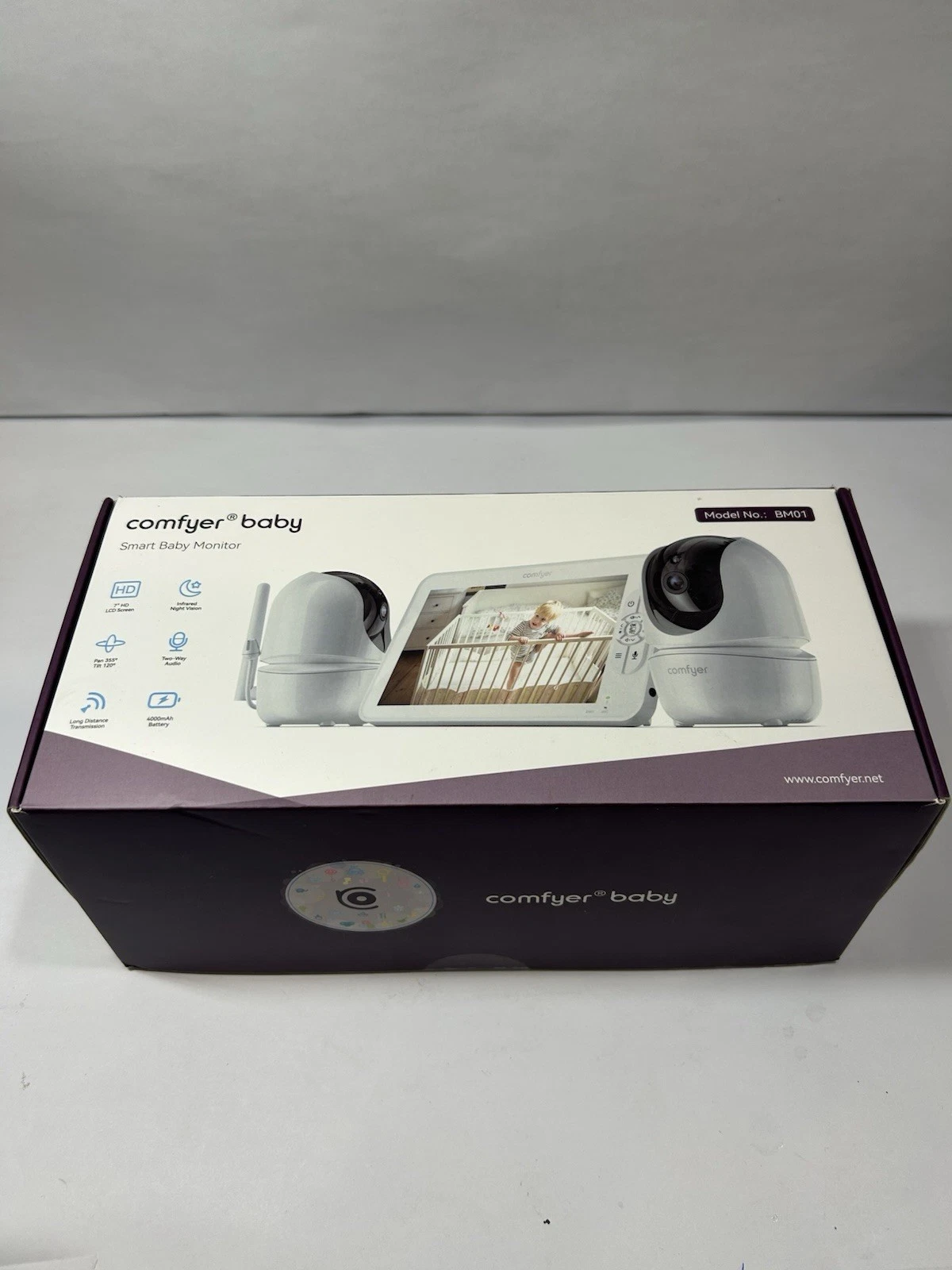 Comfyer Smart Baby Monitor BM01 with 2 Cameras, 7" HD 2 Way Audio