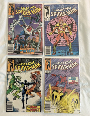  The Amazing Spider-Man #263-7 (1982) Mark Jeweler inserts, Newstand variants