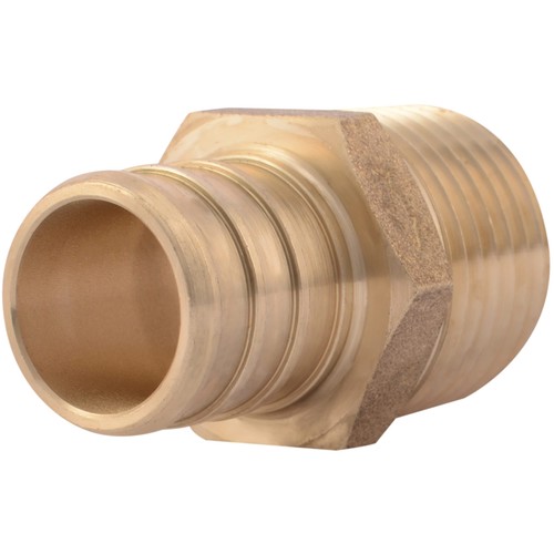 SharkBite UC138LFA 3/4" x 1/2" Crimp MNPT Male Adapter Brass PEX Copper