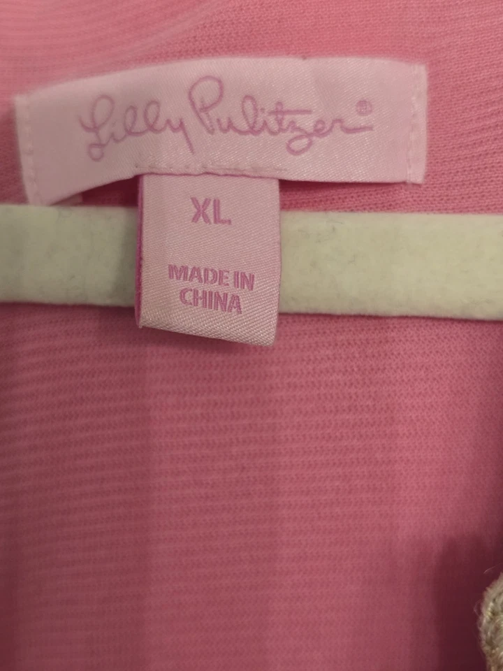 Lilly Pulitzer Janice Shift Dress Size XL Pink/Gold Sleeveless Preppy Party - Image 3 of 4